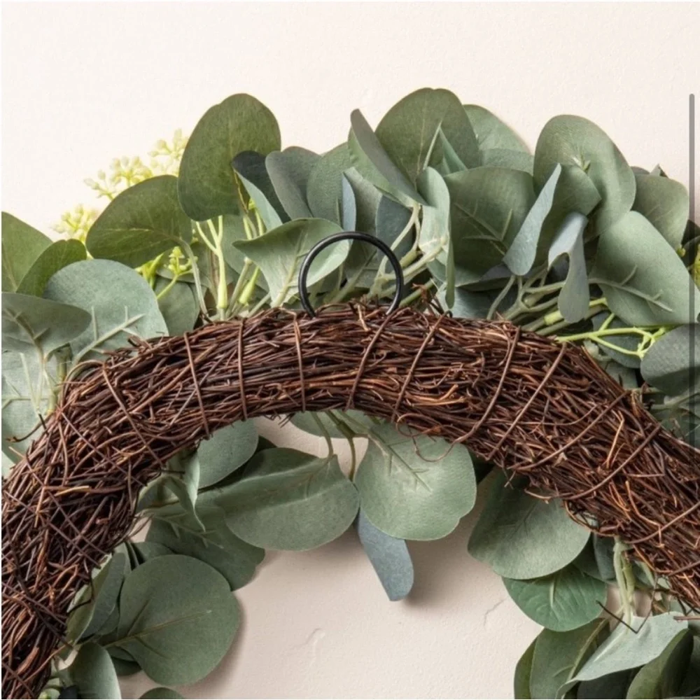 Hearth & Hand with Magnolia Holiday Faux 20”Seeded Eucalyptus with Berry Wreath